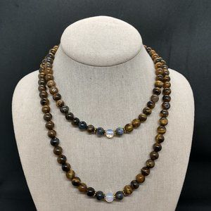 Natural Tigers Eye Gemstone Necklace /  Woman or Man